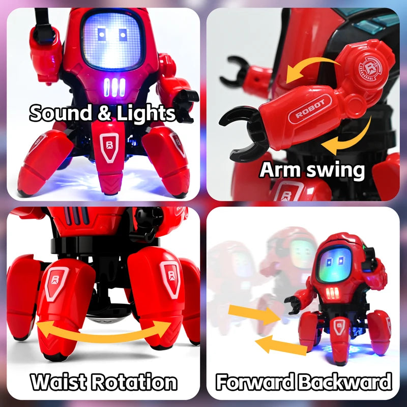 Dance Music 6 Claws Robot Octopus Spider Ducks Robots Vehicle Birthday Gift Toys for Children Kids Early Education Baby Toy